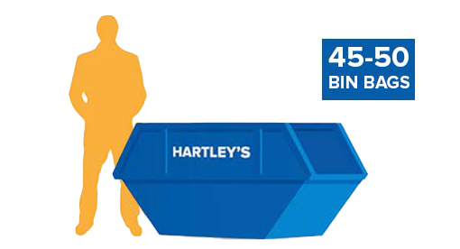 4 tonne midi size skip for hire with orange background and size comparison