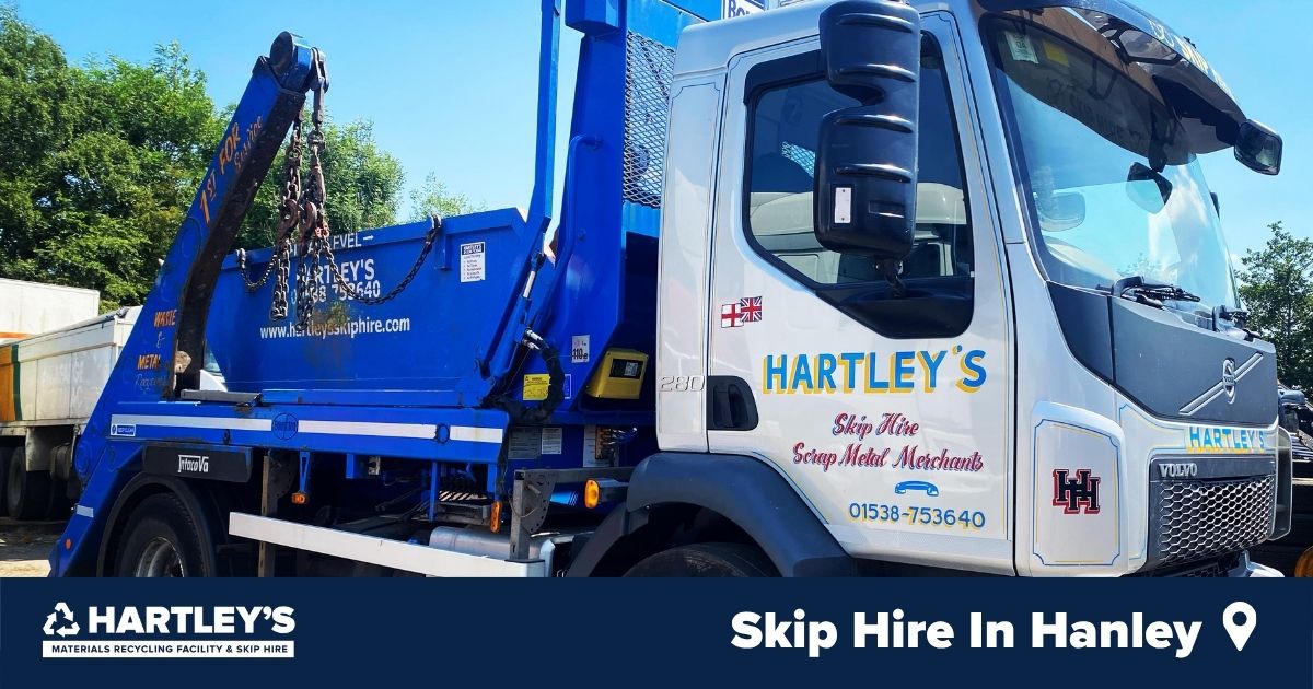 Skip Hire In Hanley Hartley’s skip hire lorry in Hanley
